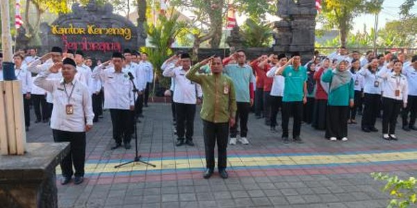 Jelang Bersih Masjid Serentak, Kemenag Jembrana Gelar Apel SENJATA